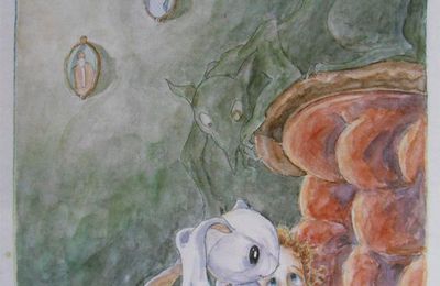 Illustration pour livre d'enfants (crayon et aquarelle, 1993)