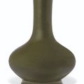 A teadust-glazed vase, Qianlong six-character incised seal mark and of the period (1736-1795)
