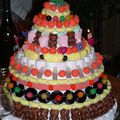Construction d'un gâteau de bonbons pour un anniversaire "coin-coin" !!!