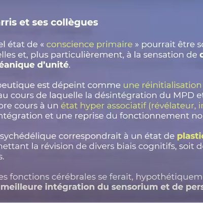Nouvel intérêt pour les ENOC : Thérapie psychédélique