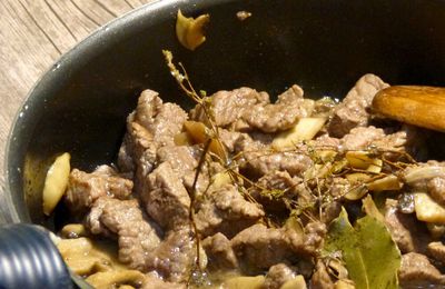 Emincés de bœuf aux champignons de Paris