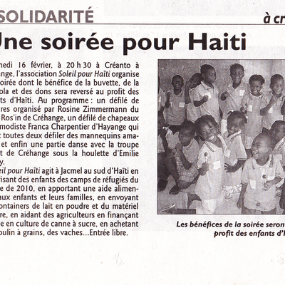 Soirée pour Haïti ...