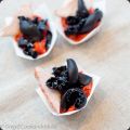 Verrine de pâtes noires - poivrons pimenton - porc