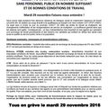 Blanc-Mesnil : Mardi 29 novembre 2016 grève des fonctionnaires territoriaux