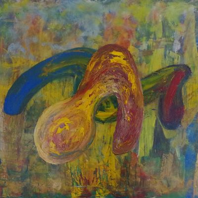 Vertige singulier (acrylique sur chassis entoilé; 92 cm x 65 cm ; janvier 2004)