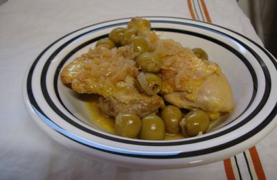 Poulet mijoté citron confit et olives / Braised chicken with preserved lemon and olives