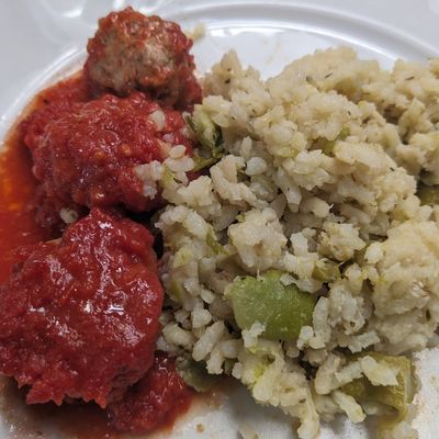 boulettes italienne polpettes et risotto