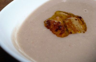 Ce n'est déjà plus de saison....Velouté de châtaignes au foie gras poêlé