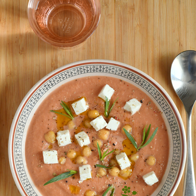 GASPACHiCHE OU UN GASPACHO TOMATE-POiS CHiCHES