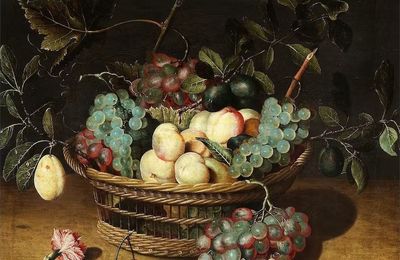 Isaak Soreau (1604 Hanau - after 1645), Still life with fruit basket and carnation
