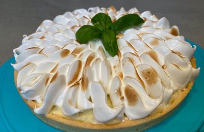 Tarte citron et basilic meringuée