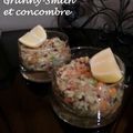 Tartare de saumon, Granny Smith et concombre