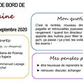 Carnet de bord du 26 août au 01 septembre 2020