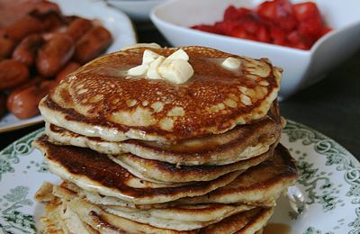 Pancakes à la farine d'orge et lait de soja