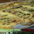  ღ " MIAM " Tarte d'asperge-jambon fumé-chèvre & ail des Ours