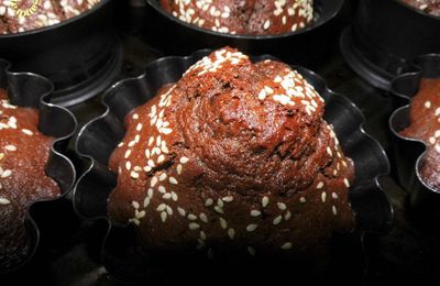 Muffins au chocolat noir et tahini