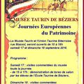 BÉZIERS - JOURNÉES DU PATRIMOINE - MUSÉE TAURIN