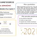 Carnet de bord, du 23 décembre 2020 au 05 janvier 2021