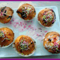 Muffins aux coeurs choco - confiture de fraise