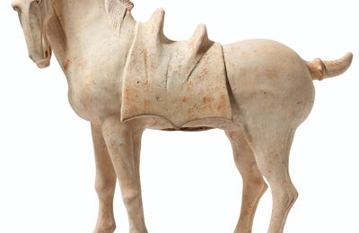 Cheval en terre cuite polychrome, Chine, dynastie Tang (618-907)