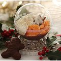 Panna cotta chocolat, mini babas, clémentines dans une boule magique pour votre dessert de Noël....