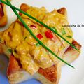 Etoile feuilletée garnie de crème de rillettes de poulet rôti