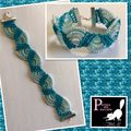 Bracelet micro macramé  bleu turquoise