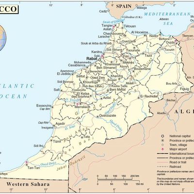 Morocco is bordered in north by the