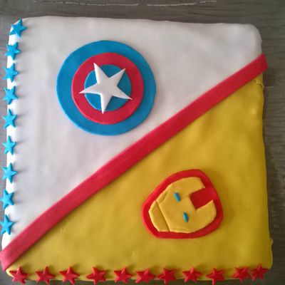 Gateau Captain America et Iron Man