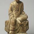 A painted wood figure of a luohan, Song-Yuan dynasty