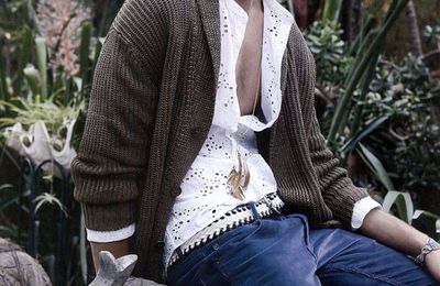 Max Motta photographed alongside Jakob Wiechmann by Milan Vukmirovic for L'Officiel Hommes #15