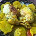 M'hawouet (cuisses de poulet en sauce blanche)