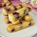 Bouchées allongées vanille et mûres 