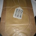 Anciens Sacs Epicerie en papier kraft & Tag / ficelle de lin 