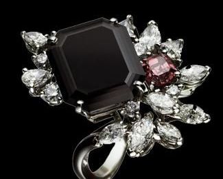 De Beers. Bague "Cocktail black and pink" 