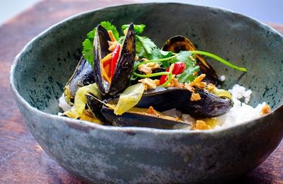 Moules au curry thaï