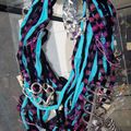 Mauve et bleu turquoise pour ce collier