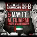 FIGHT CARD CAGE WARRIORS FIGHT NIGHT 8 AVEC 3 FRANCAIS