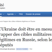 Tirs en profondeur : le Parlement européen appelle à entrer en conflit direct contre la Russie