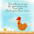 Une poule sur un mur 