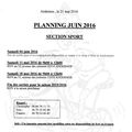planning sport juin 2016
