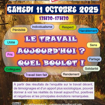 ACO PARIS RENCONTRE SUR LE TRAVAIL DU SAMEDI 11 OCTOBRE 2025