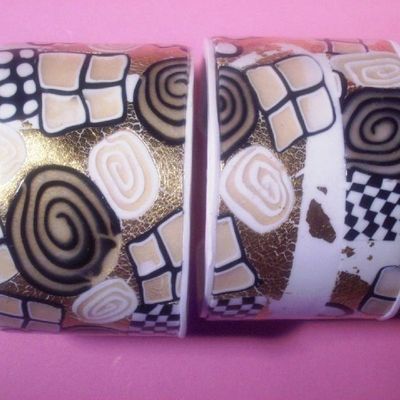 Bracelet esclave noir et blanc