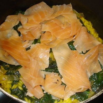 RISOTTO SAFRANE EPINARDS/SAUMON FUME