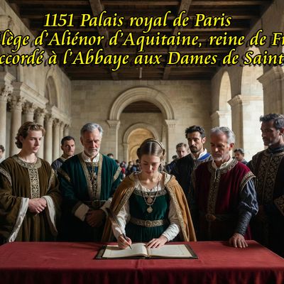 1151 Palais royal de Paris – Privilège d’Aliénor d’Aquitaine, reine de France accordé à l’Abbaye aux Dames de Saintes.