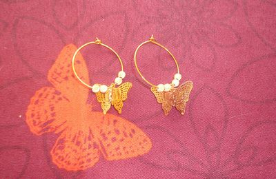 boucles d'oreilles gold butterfly