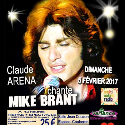 A Courpière,  dimanche 5 février, Claude Arena chante MIKE BRANT !