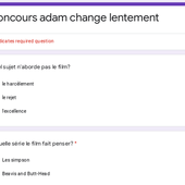 concours adam change lentement