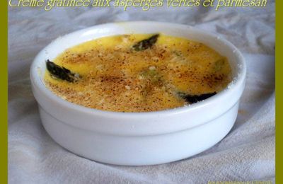 crème gratinée aux asperges vertes et parmesan