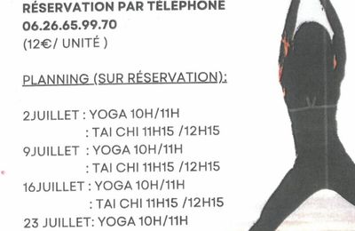 YOGA et TAI-CHI cet été à l'espace les Flobarts à Audresselles.